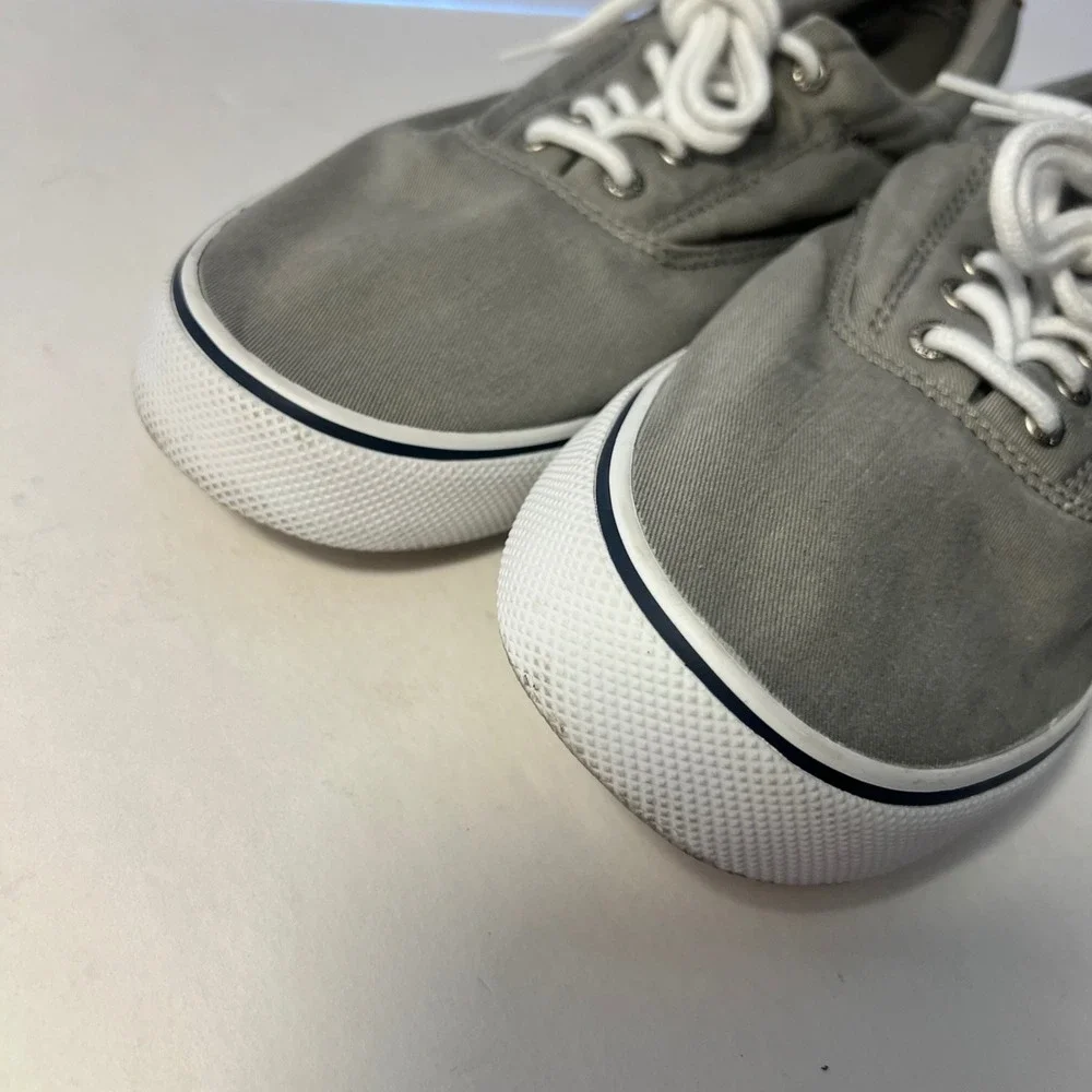 Sperry Top-Sider Bahama II Mens Gray Canvas Boat Shoes STS22045 Size 14 W
